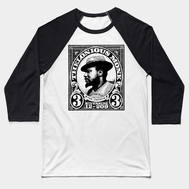 Thelonious Monk Baseball T-Shirt by CosmicAngerDesign